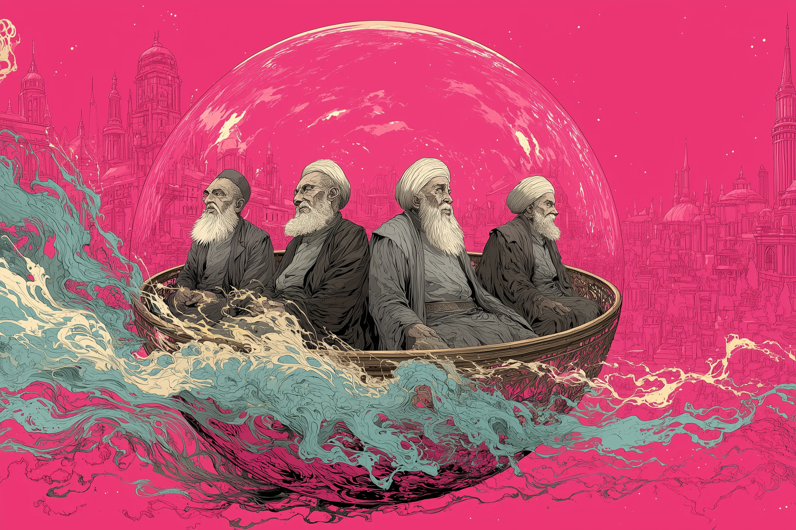 Pastellfarbene Illustration zur Illusion der Mehrheit